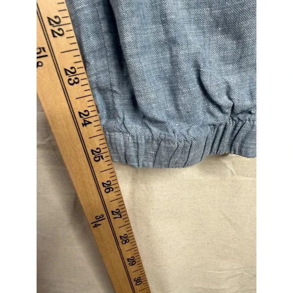 Athleta 100% Linen Cabo Jogger Pants size 2 Light Blue - Picture 9 of 9